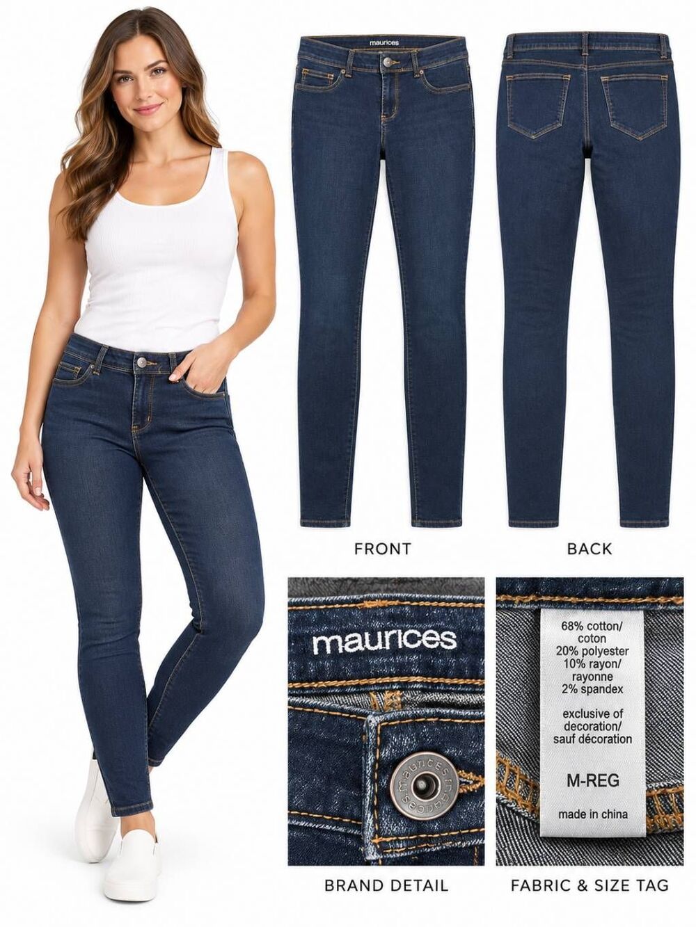Maurices M Regular Dark Wash Skinny Stretch Jeans